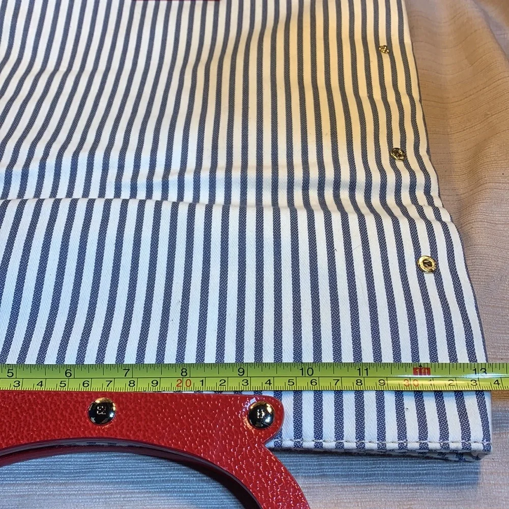 NWT Kate Spade canvas navy stripe tote foldable
